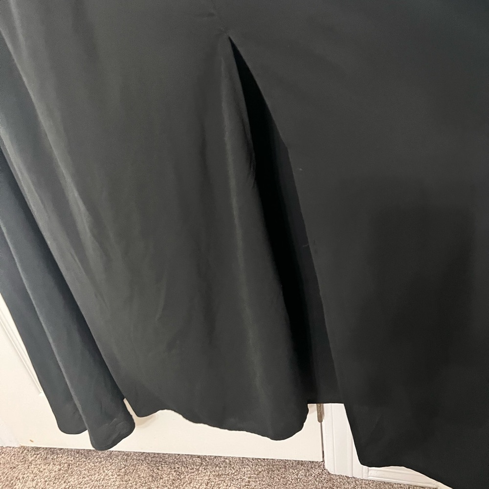 Ruffle Top Dress Black Size 1X Off the Shoulder Side Slit Elastic Waist - Picture 9 of 12
